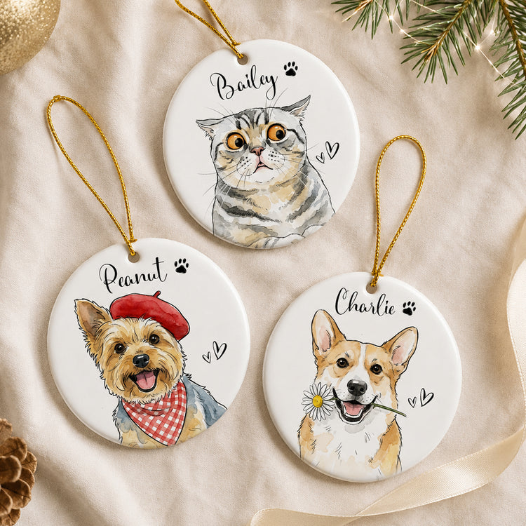 Custom-Cute-Pet-Portrait-Watercolor-Art-Gift-For-Pet-Lovers-Pet-Loss-Gifts-Personalized-Ornament-3
