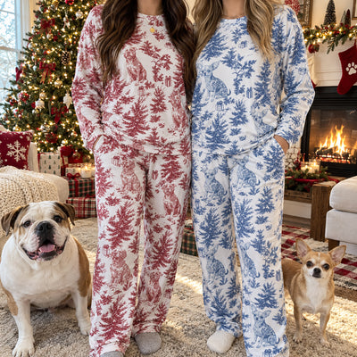 Custom Dog Breeds Toile De Jouy Christmas Gift For Dog Mom - Personalized Pajamas