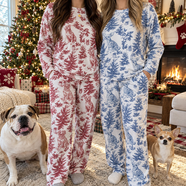 Custom-Dog-Breeds-Toile-De-Jouy-Christmas-Gift-For-Dog-Mom-Personalized-Pajamas-1
