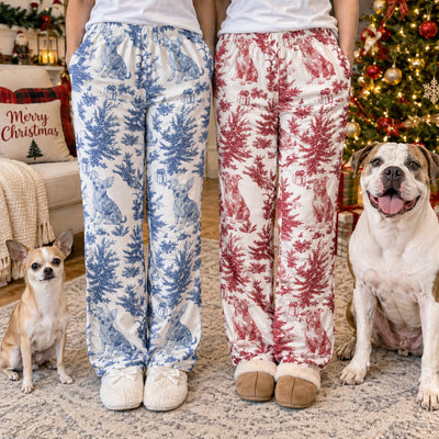 Custom Dog Breeds Toile De Jouy Gift For Dog Mom, Dog Dad - Personalized Lounge Pants