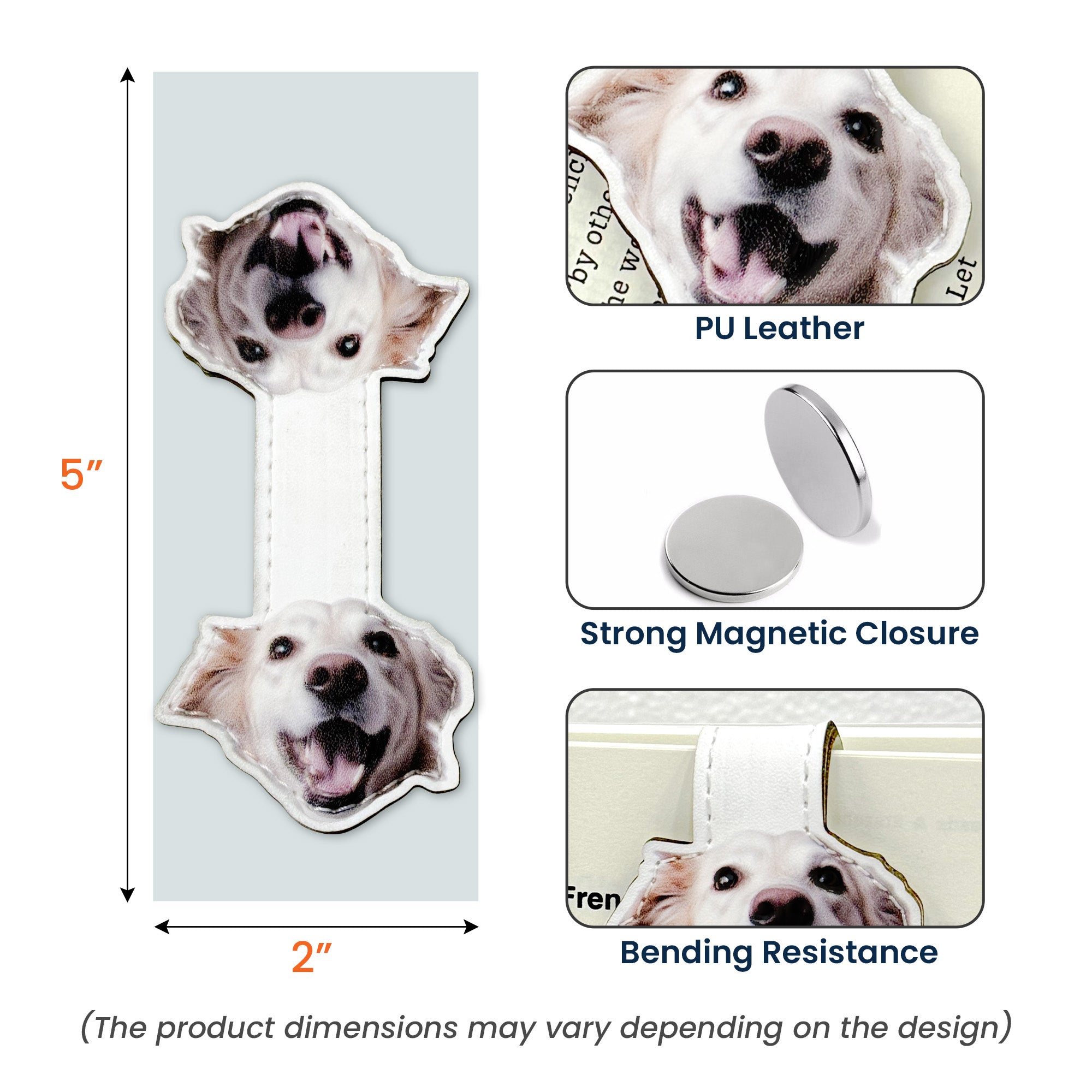 Custom-Dog,-Cat,Pet-Face-Personalized-Leather-Magnetic-Bookmark-5