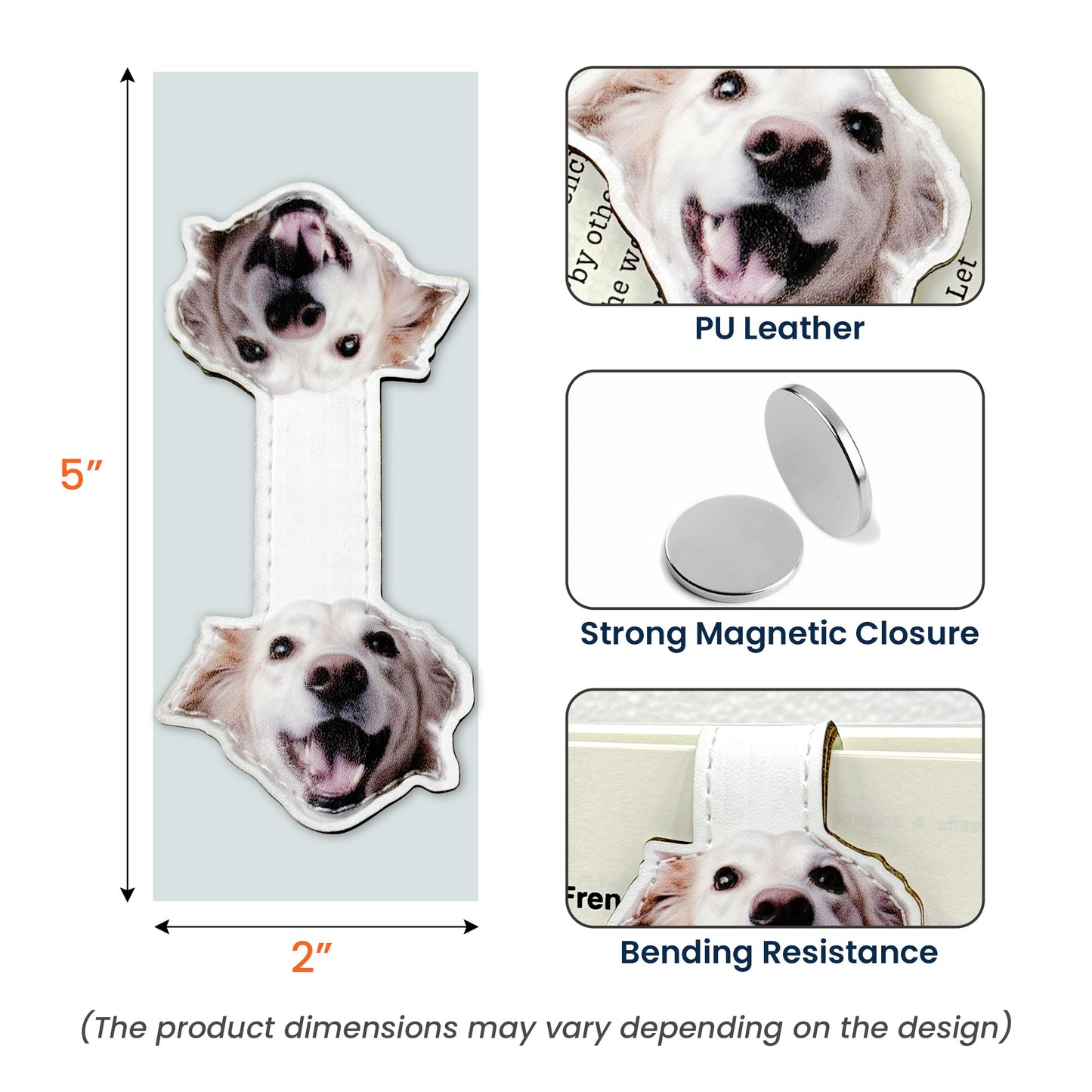 Custom-Dog,-Cat,Pet-Face-Personalized-Leather-Magnetic-Bookmark-5