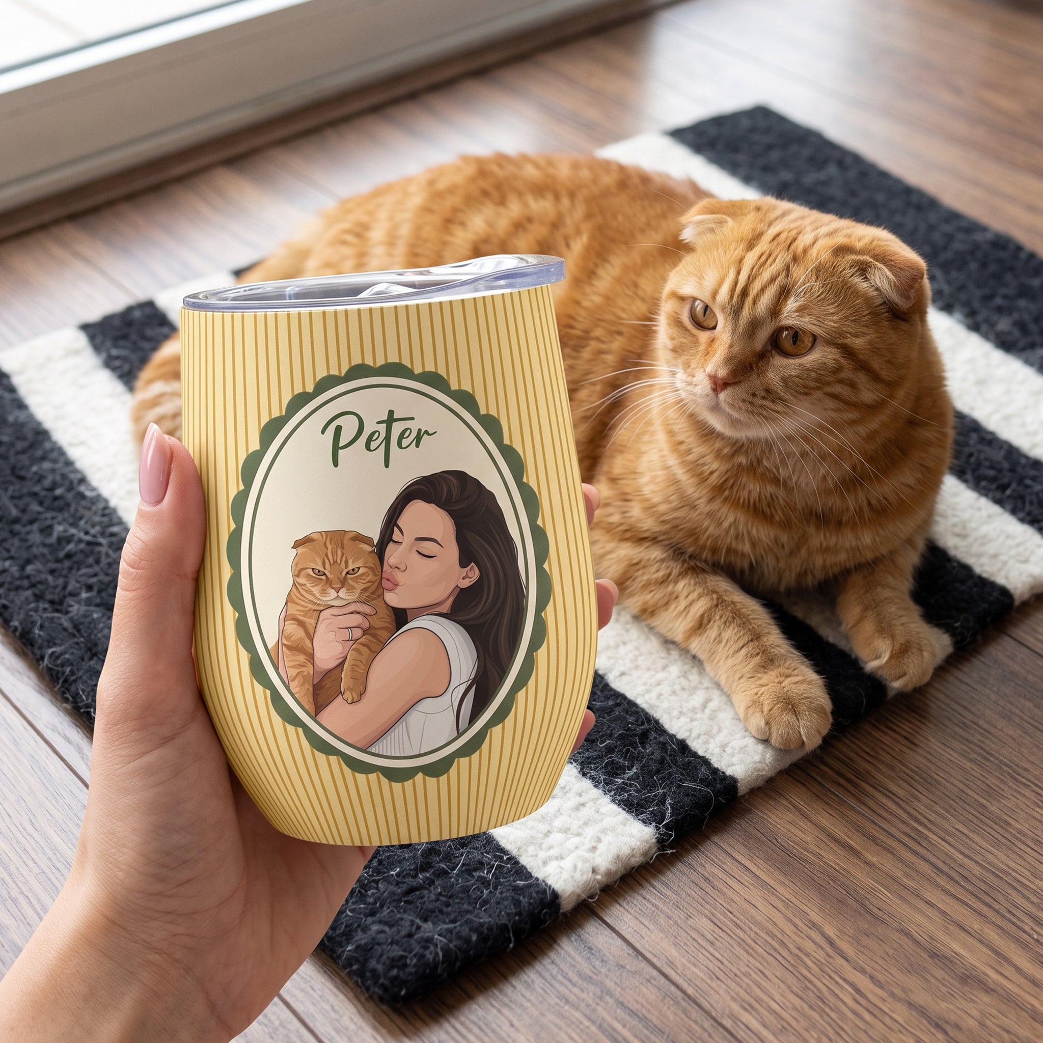Custom-Dog-Cat-Portrait-Turn-Pet-Photo-Into-Art-Retro-Frame-Personalized-Wine-Tumbler3