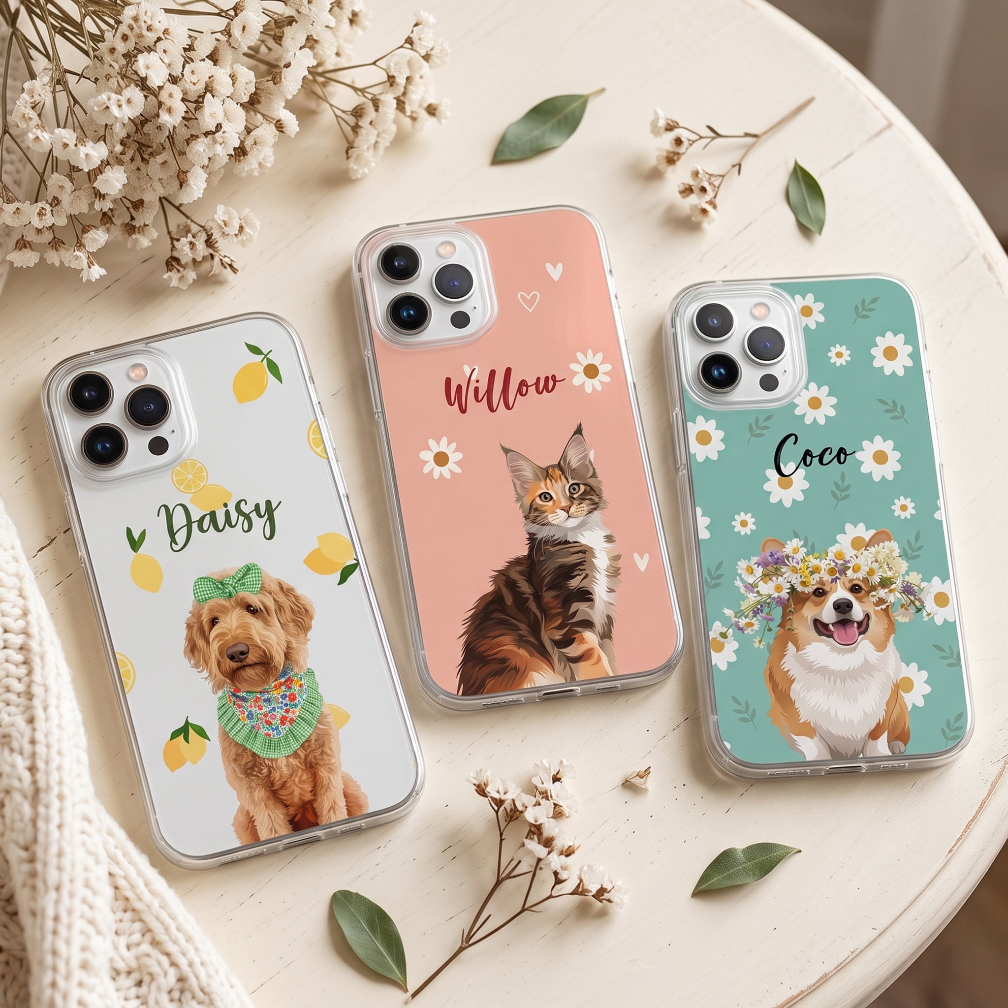 Custom-Dog-Cat-Portrait-Turn-Pet-Photo-Into-Art-Vintage-Retro-Frame-Personalized-Phone-Case1