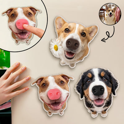 Custom Dog Nose Squishy Magnet Gift For Dog Lover, Dog Mom, Dog Dad - Personalized Fridge Magnet