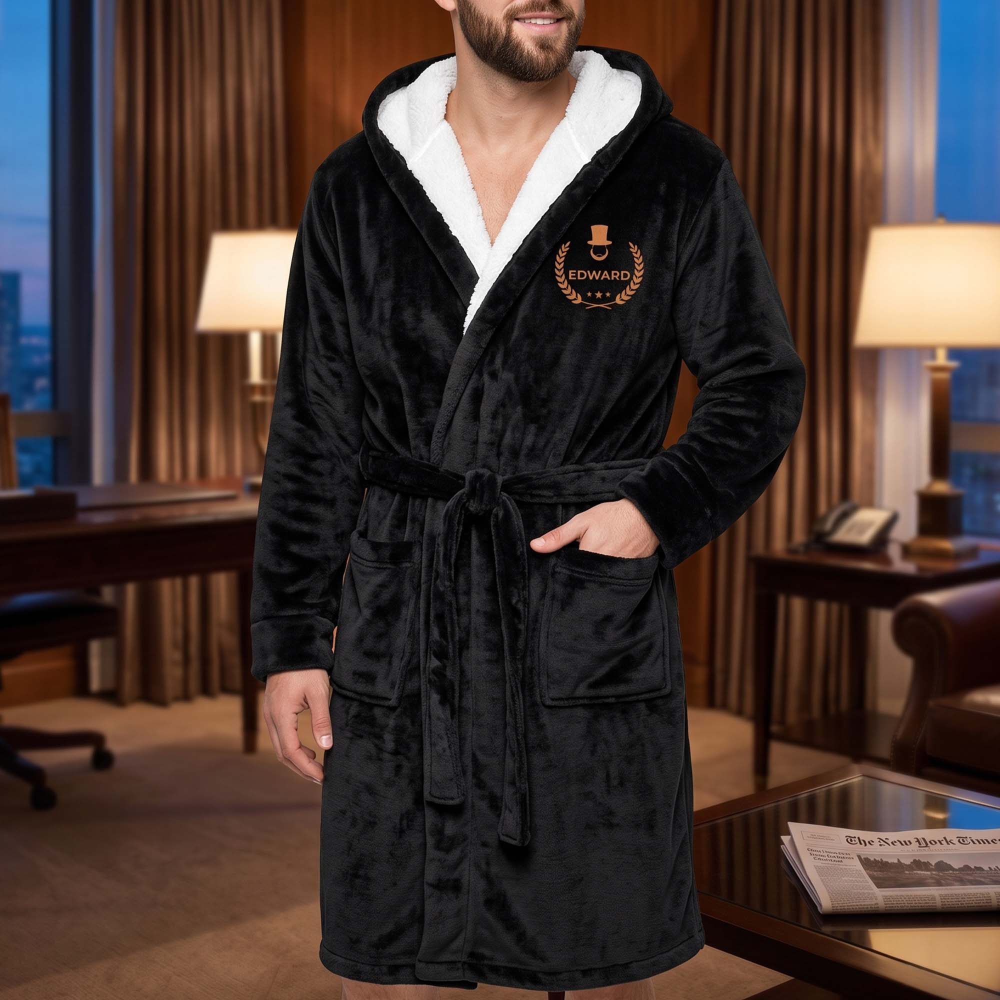 Custom-Elegant-&-Vintage-Monogram,-Best-Man-Groom-Groomsman-Gift-For-Men,-Him-Personalized-Robe-7