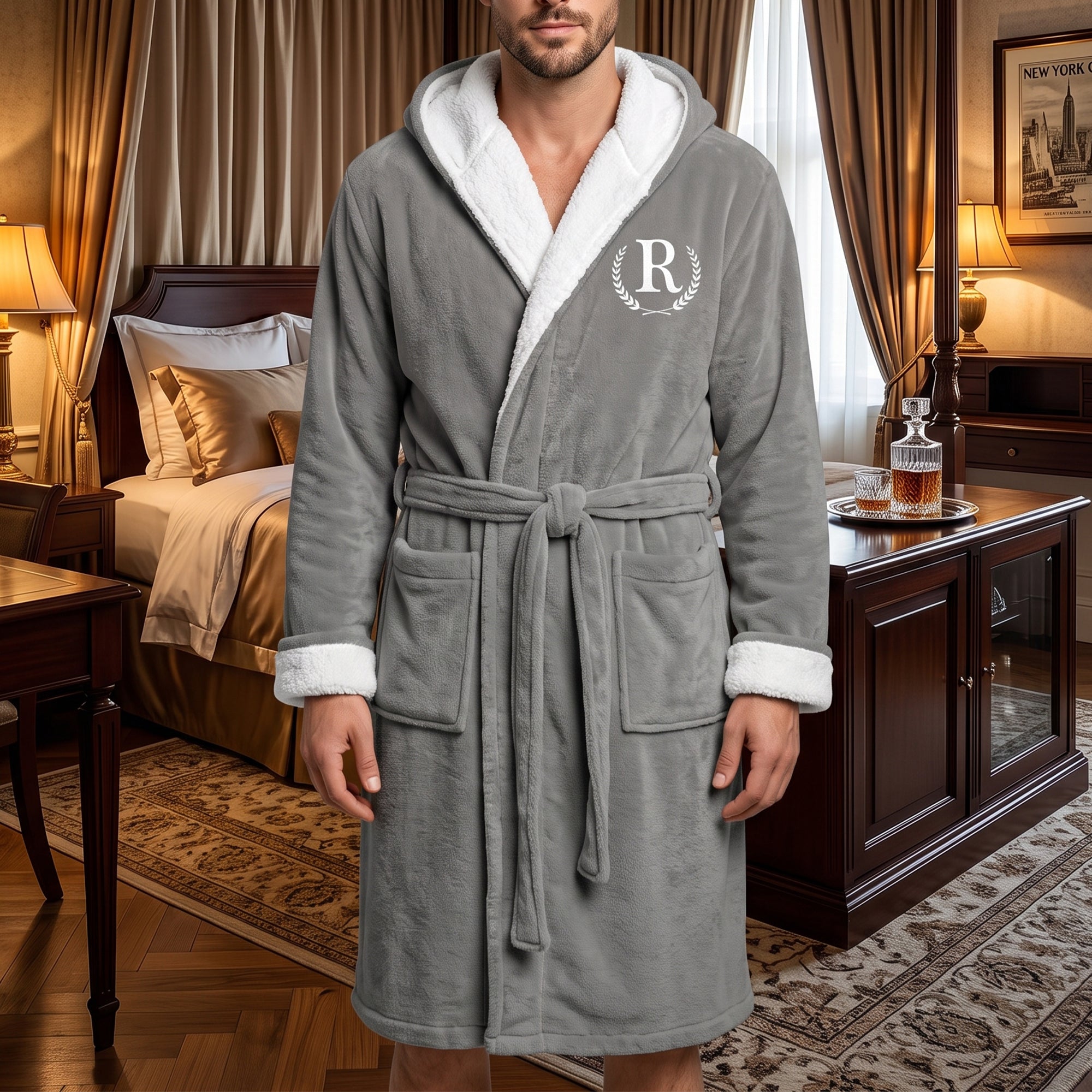 Custom-Elegant-&-Vintage-Monogram,-Best-Man-Groom-Groomsman-Robe,-Gift-For-Men,-Him-Personalized-Robe-6