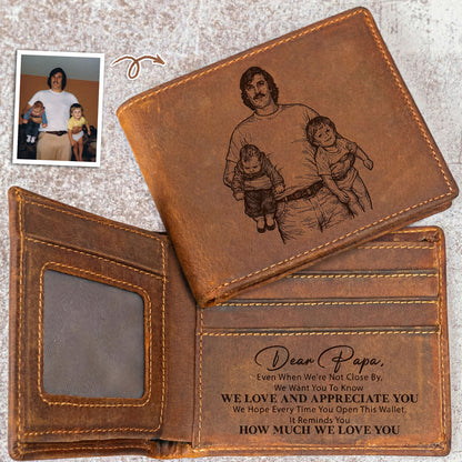 Custom-Engraved-Childhood-Photo-With-Dad,-Papa-Reminder-Father's-Day-Gifts-Personalized-Wallet-1