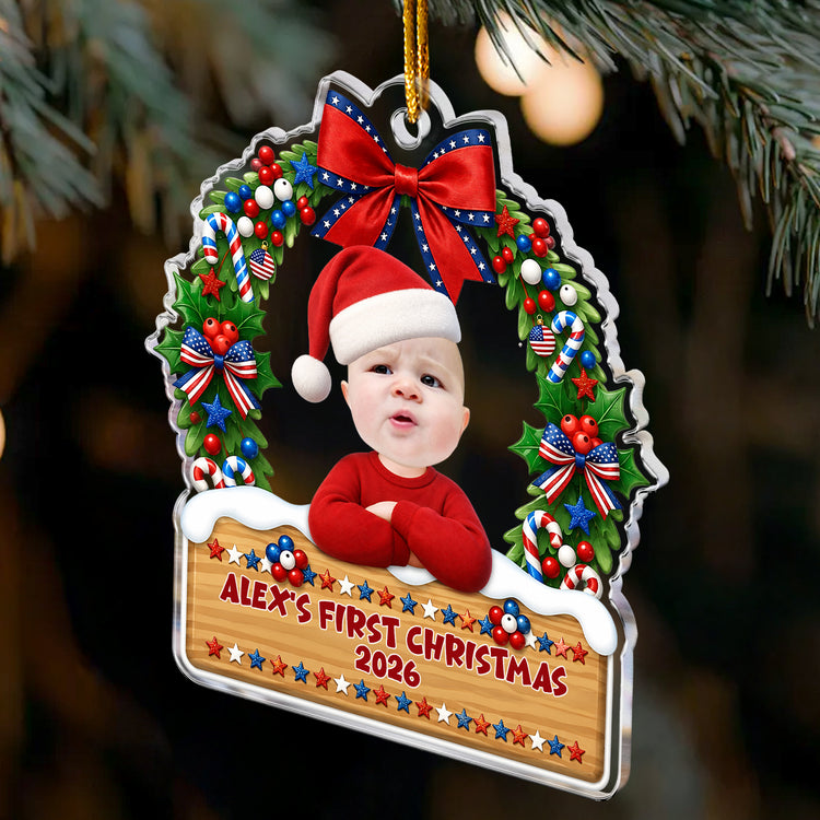 Custom-Face-Adorable-Baby-Christmas-Wreath-250Th-Anniversary-Personalized-Ornament-3