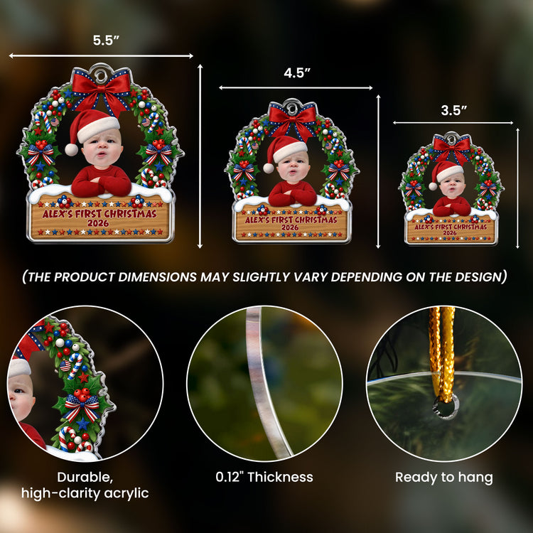 Custom-Face-Adorable-Baby-Christmas-Wreath-250Th-Anniversary-Personalized-Ornament-4
