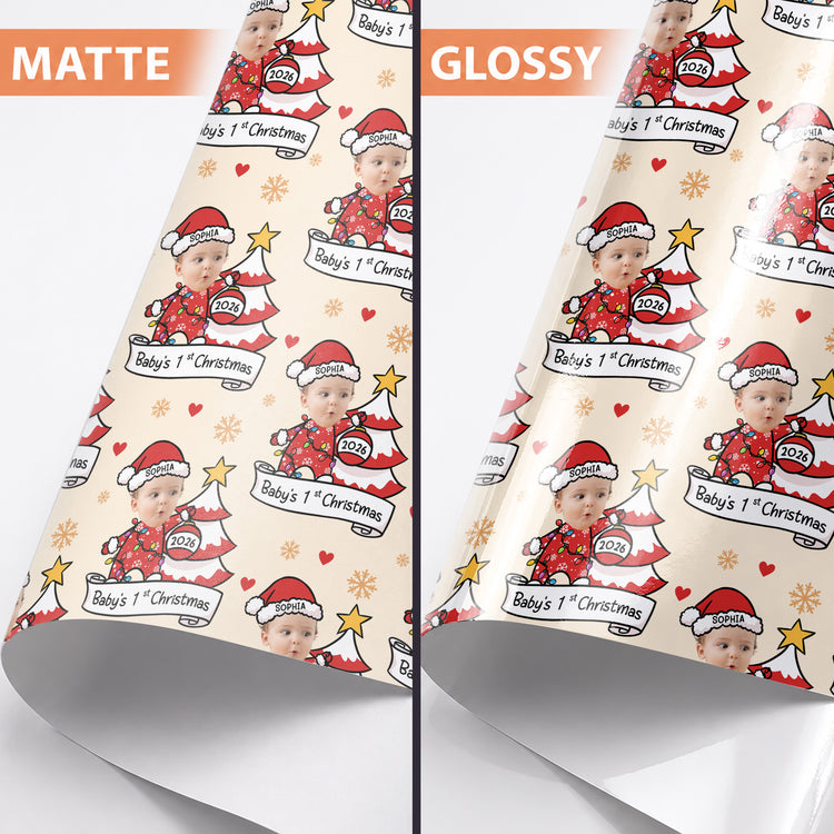 Custom-Face-Baby's-First-Christmas-Personalized-Wrapping-Paper-6