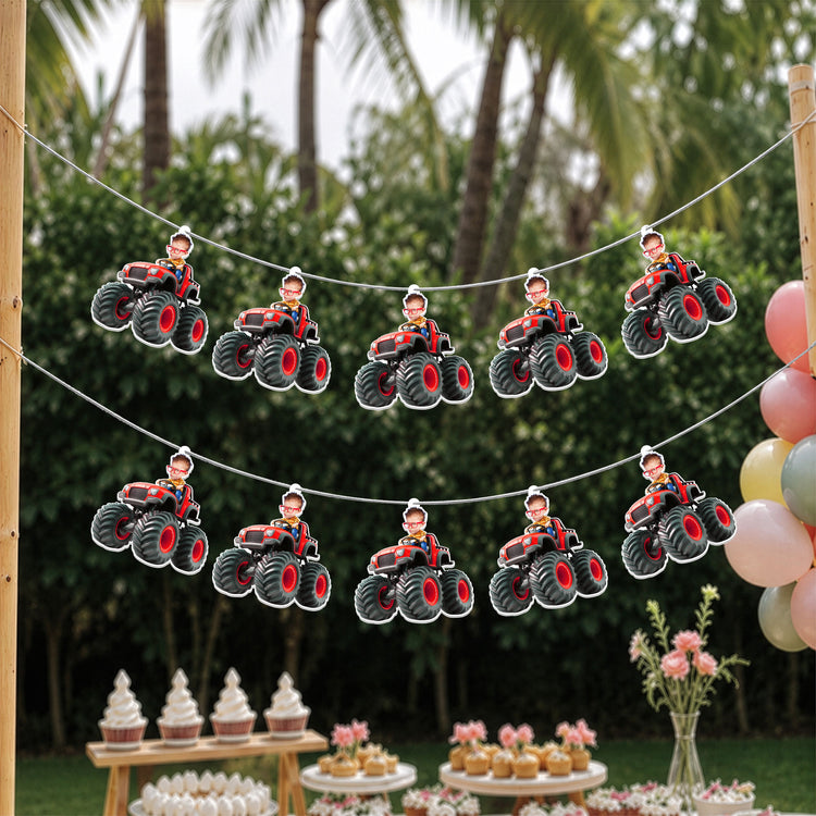 Custom-Face-Kid-Riding-Monster-Truck-Car-Personalized-Garland-Banner-6