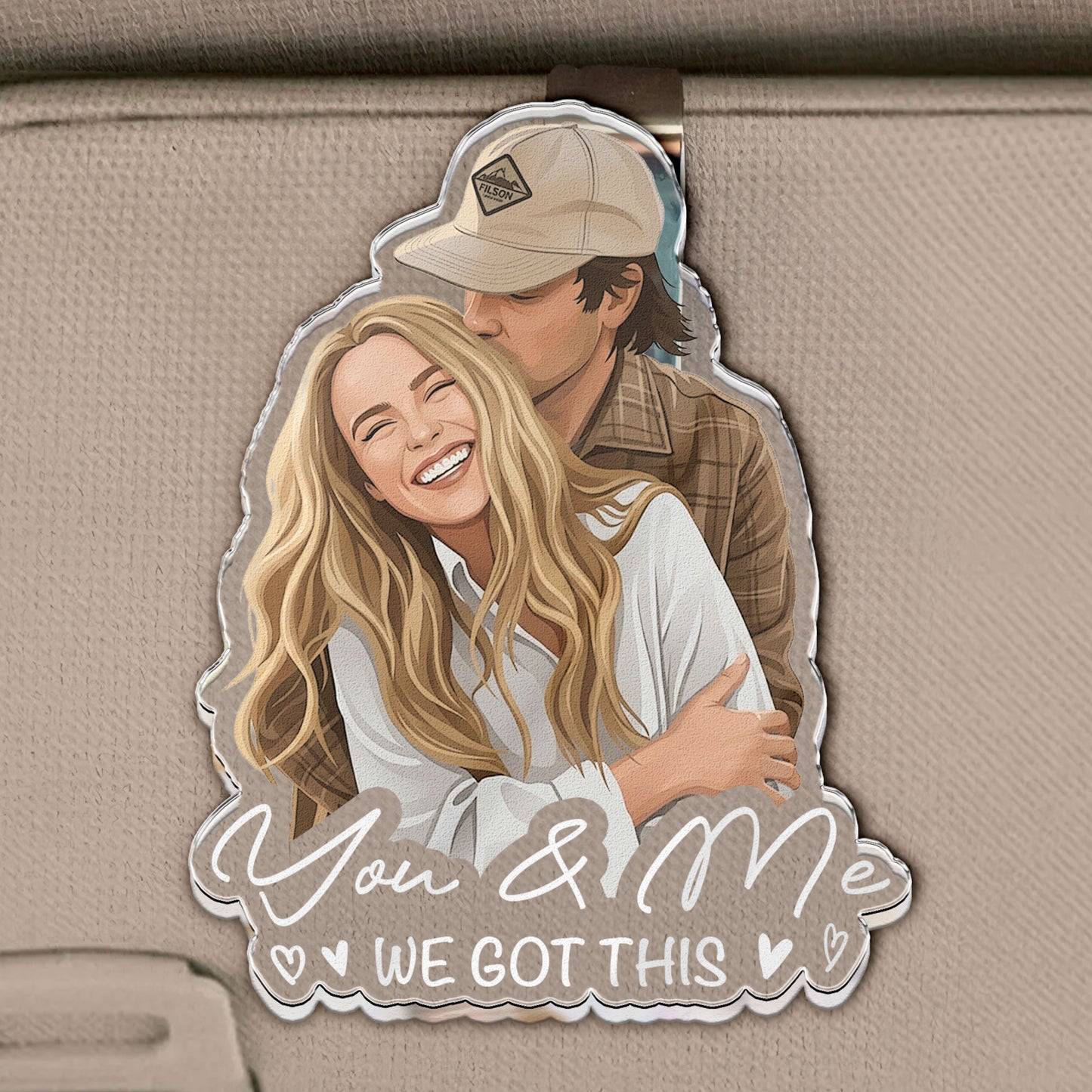 Custom-Faceless-Portrait-Car-Ornament,-Anniversary-Gifts-For-Him,-Her-Personalized-Car-Visor-Clip-2