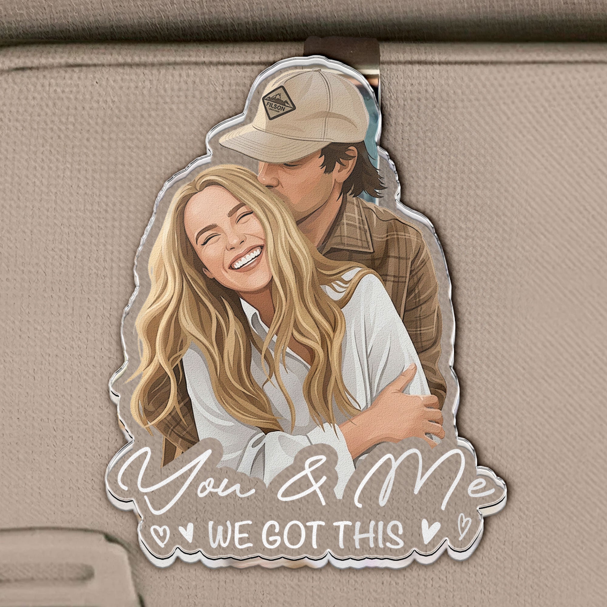 Custom-Faceless-Portrait-Car-Ornament,-Anniversary-Gifts-For-Him,-Her-Personalized-Car-Visor-Clip-2
