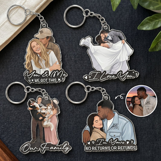 Custom-Faceless-Portrait-Car-Ornament,-Anniversary-Gifts-For-Him,-Her-Personalized-Keychain-1