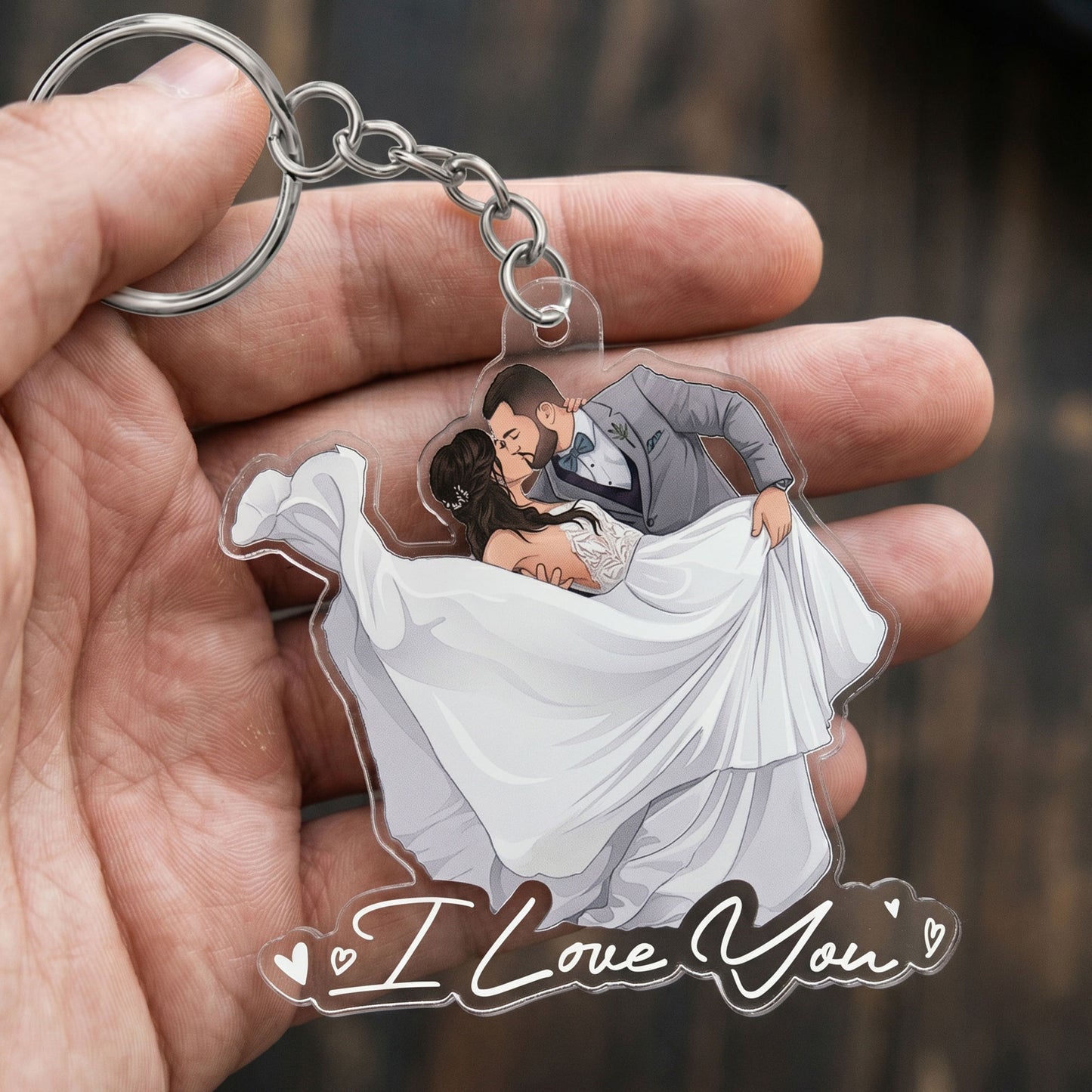 Custom-Faceless-Portrait-Car-Ornament,-Anniversary-Gifts-For-Him,-Her-Personalized-Keychain-5
