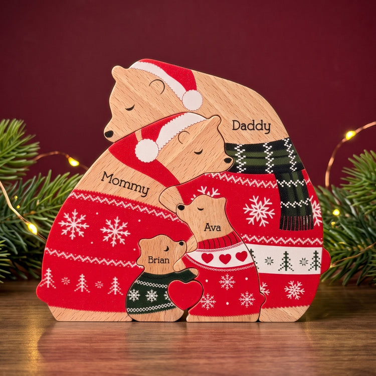 Custom-Family-Bear-Christmas-Ugly-Pattern-Gifts-For-Her-Him-Personalized-Puzzle-1