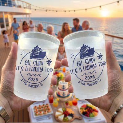 Custom Family Oh, Ship! It's A Family Trip - Crusing Family Trip, Friends Trip, Cruise Trip - Personalized Cups