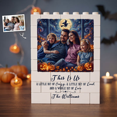 Custom Family Photo Halloween - Personalized Building Blocks