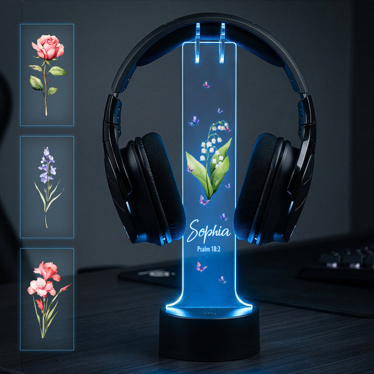 Custom-Favorite-Bible-Verse-References-With-Birth-Flower-Personalized-Headphone-Stand-1