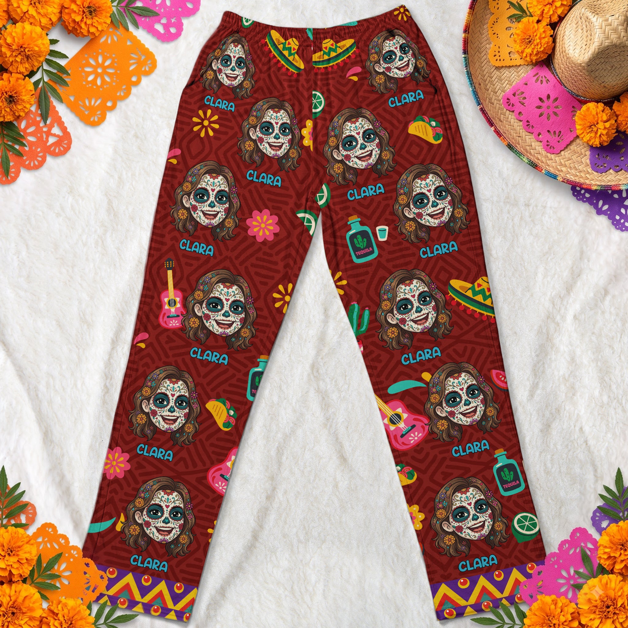 Custom-Foto-Dia-De-Los-Muertos-Mexican-Day-Of-The-Dead-Personalized-Lounge-Pants1