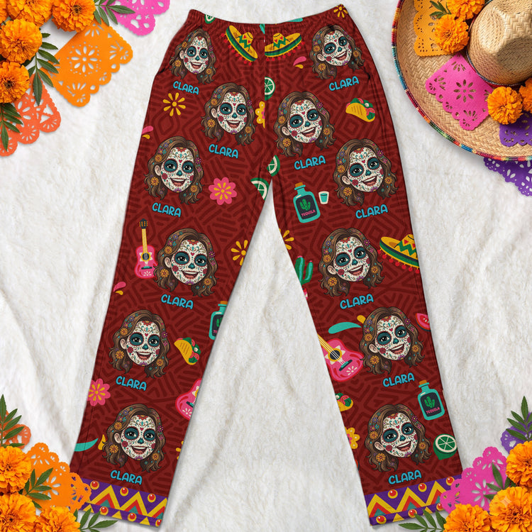 Custom-Foto-Dia-De-Los-Muertos-Mexican-Day-Of-The-Dead-Personalized-Lounge-Pants1