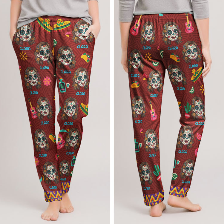 Custom-Foto-Dia-De-Los-Muertos-Mexican-Day-Of-The-Dead-Personalized-Lounge-Pants6