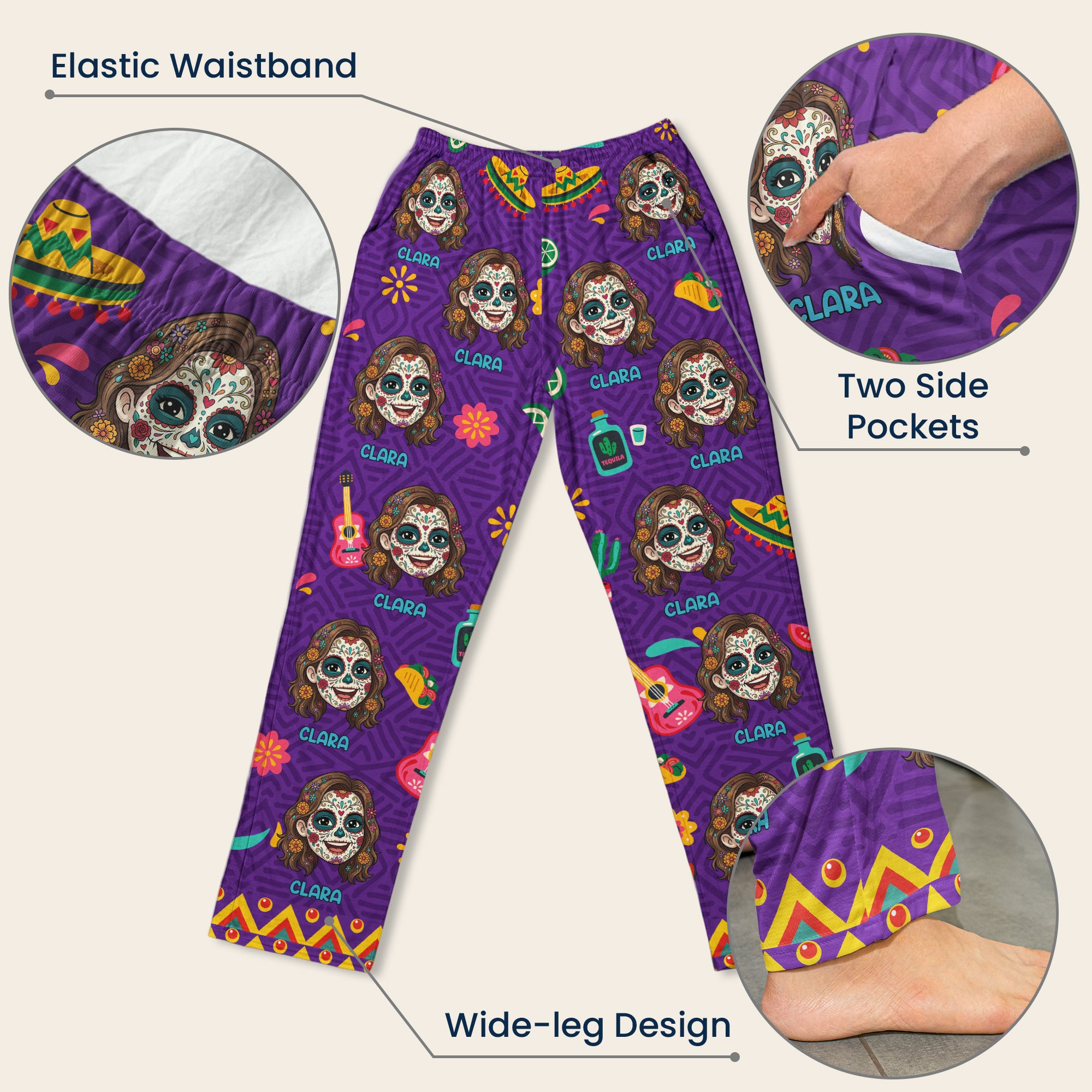 Custom-Foto-Dia-De-Los-Muertos-Mexican-Day-Of-The-Dead-Personalized-Lounge-Pants7