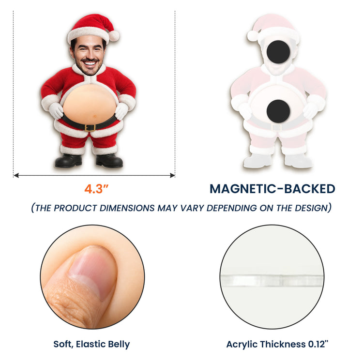 Custom-Funny-Face-3D-Squishy-Belly-&-Butt-Santa,-Elf,-Snowman-Personalized-Fridge-Magnet-5