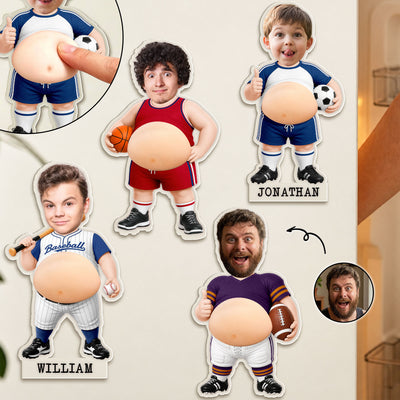 Custom Funny Face 3D Squishy Belly Sport Lovers - Personalized Fridge Magnet