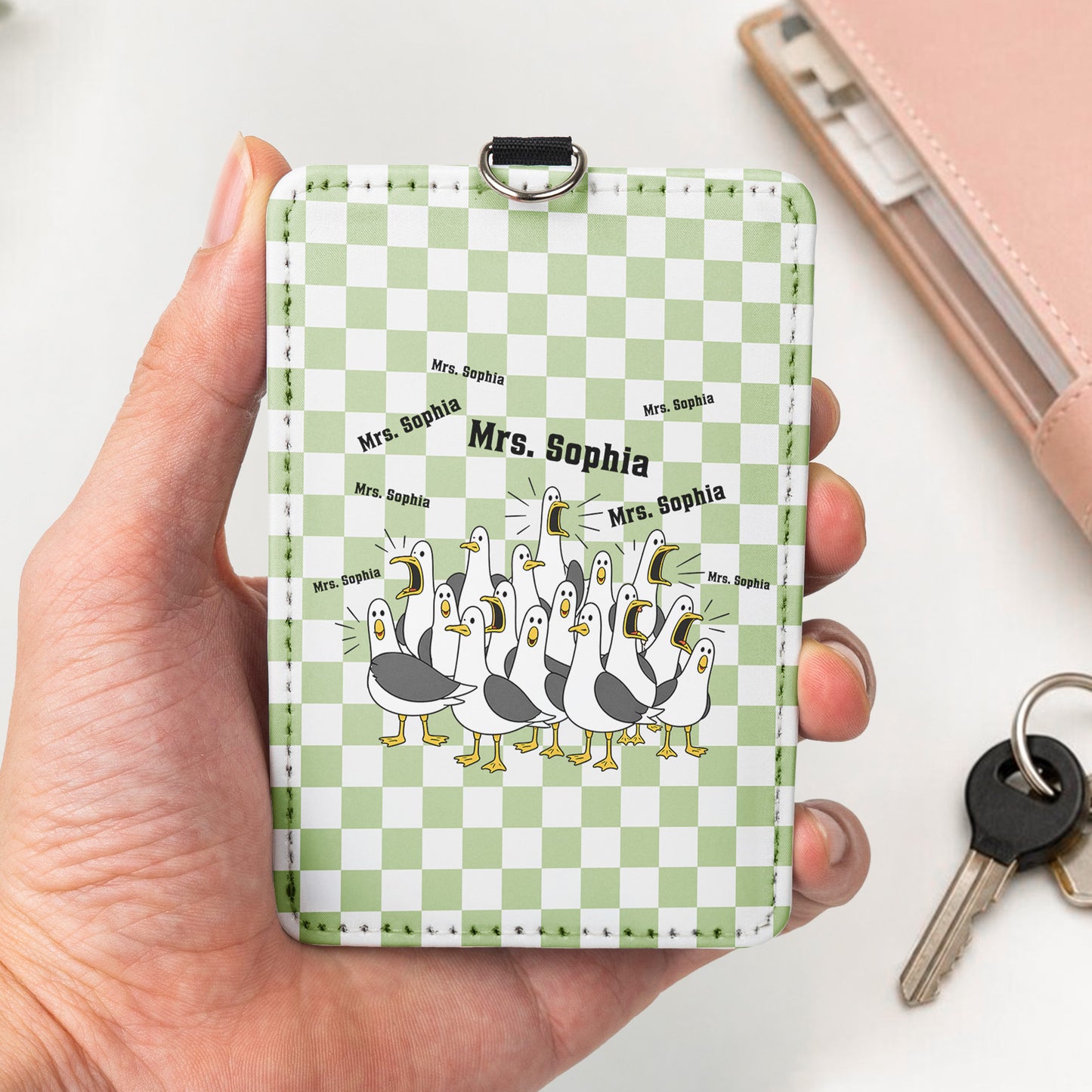 Custom-Funny-Seagulls-Teacher-Personalized-Badge-Holder-3
