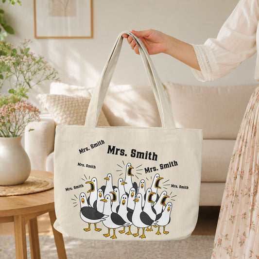 Custom-Funny-Seagulls-Teacher-Personalized-Tote-Bag-1