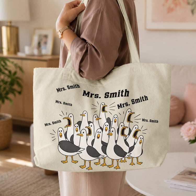 Custom-Funny-Seagulls-Teacher-Personalized-Tote-Bag-3