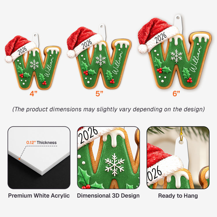 Custom-Gingerbread-Letter-For-Family,-Kids-Stocking-Tag-3D-Relief-Acrylic-Personalized-Ornament-5