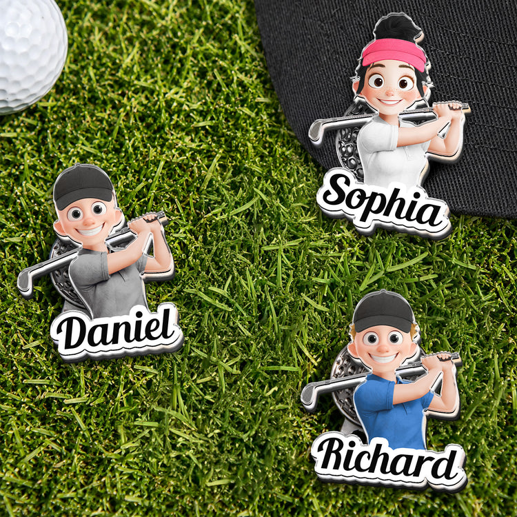 Custom-Golf-Character,-Name-And-Face-Gift-For-Golf-Players,-Golf-Lover-Personalized-Golf-Ball-Marker-2
