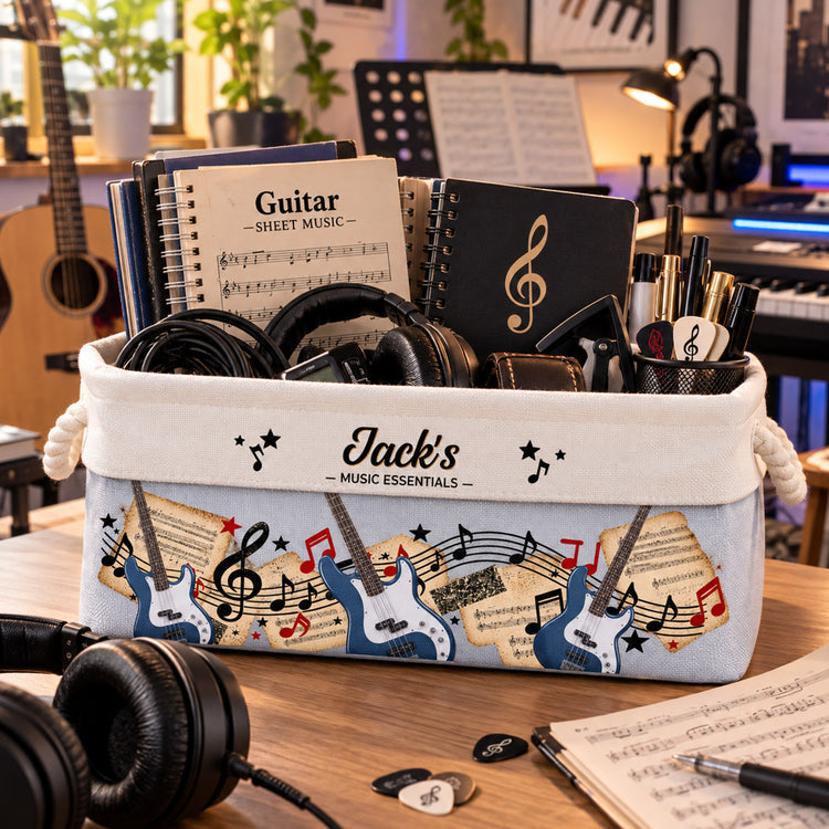 Custom-Guitar-Gift-For-Guitarist,-Guitar-Lovers,-Guitar-Bass-Personalized-Storage-Basket-2