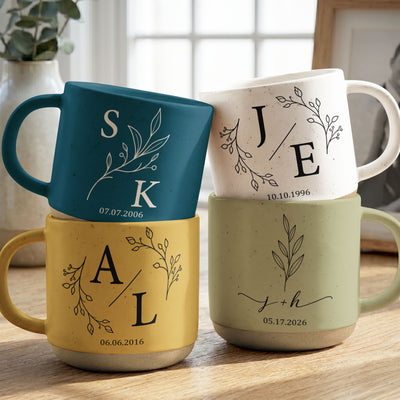 Custom Initial Letter Couple Anniversary Valentine's Day Gifts For Her, Him - Personalized Mug