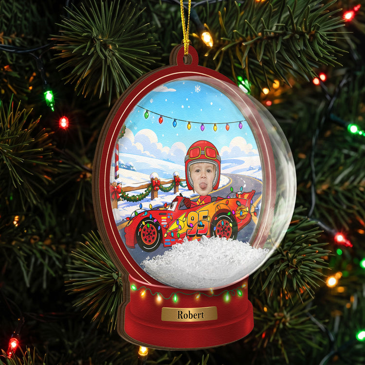 Custom-Kid-Funny-Face-Cartoon-Car-Snow-Globe-Personalized-Ornament-3