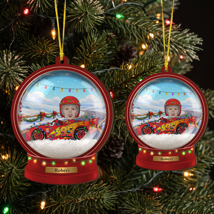 Custom-Kid-Funny-Face-Cartoon-Car-Snow-Globe-Personalized-Ornament-5