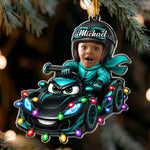 Custom-Kid-Funny-Face-Racing-Car-Christmas-Gifts-For-Son-Daughter-Grandkids-Personalized-Ornament-4