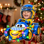 Custom-Kid-Funny-Face-Racing-Car-Christmas-Gifts-For-Son-Daughter-Grandkids-Personalized-Ornament-5