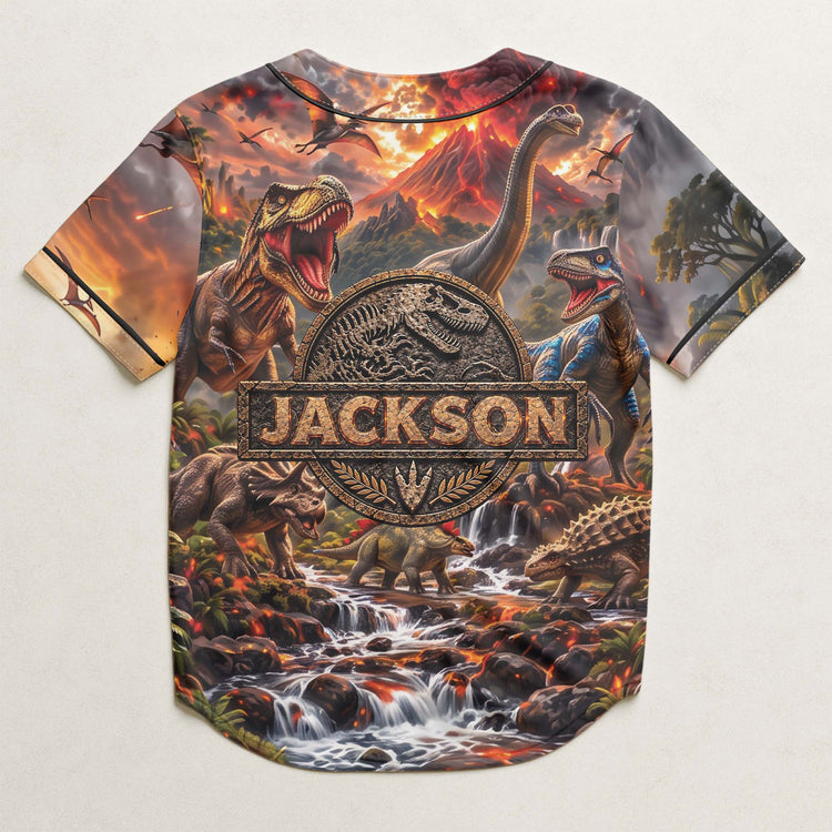 Custom-Kid-Name-Dinosaur-Jurassic-T-Rex-Personalized-Jersey-Shirt-5