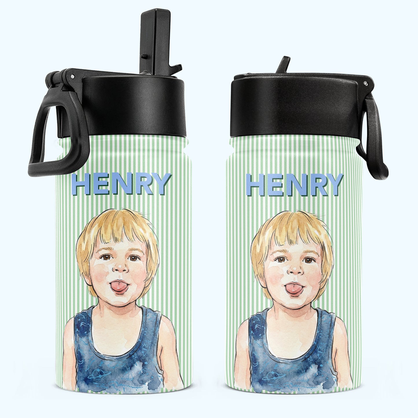 Custom-Kid-Photo-&-Name-Colorful-Striped-Pattern-Personalized-Water-Bottle-2
