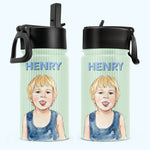 Custom-Kid-Photo-&-Name-Colorful-Striped-Pattern-Personalized-Water-Bottle-2