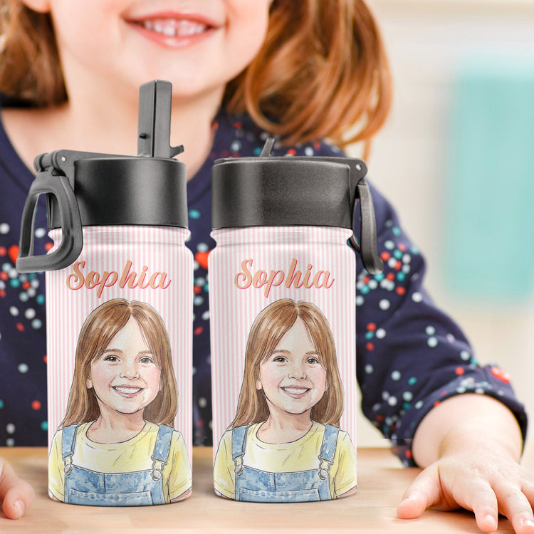 Custom-Kid-Photo-&-Name-Colorful-Striped-Pattern-Personalized-Water-Bottle-5