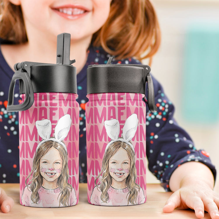 Custom-Kid-Photo-Watercolor-Back-To-School-Gifts-For-Son-Daughter-Grandkids-Personalized-Water-Bottle-5