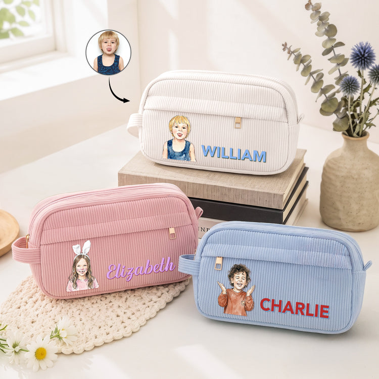 Custom-Kid-Photo-Watercolor-&-Name-Back-To-School-Gifts-For-Son-Daughter-Grandkids-Personalized-Pencil-Case-1
