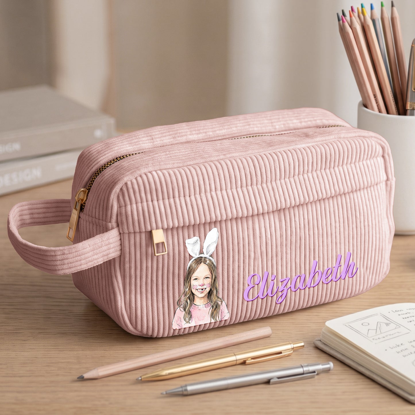 Custom-Kid-Photo-Watercolor-&-Name-Back-To-School-Gifts-For-Son-Daughter-Grandkids-Personalized-Pencil-Case-2