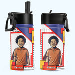 Custom-Kid-Portrait-Vintage-Retro-Art-Comic-Cover-Style-Personalized-Water-Bottle-2