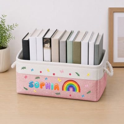 Custom Kid's Name, Rainbow Alphabet - Personalized Storage Basket